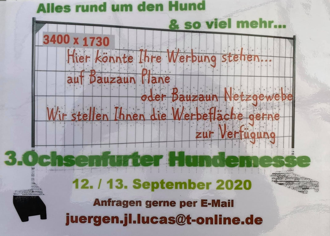 Termin für die Hundemesse geändert auf 12. & 13. September 2020
