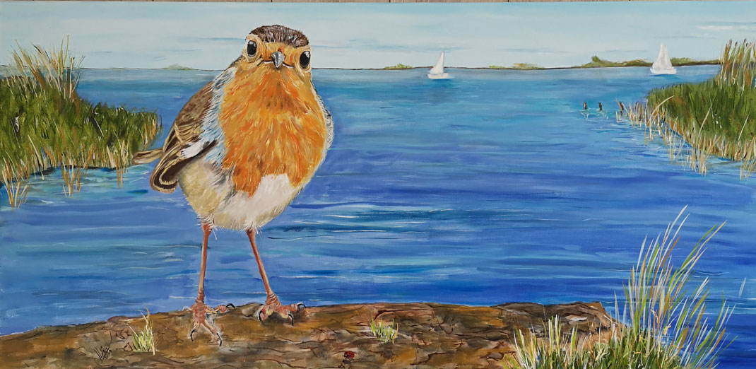 9. Giant robin"In Friesland" 120x80 cm