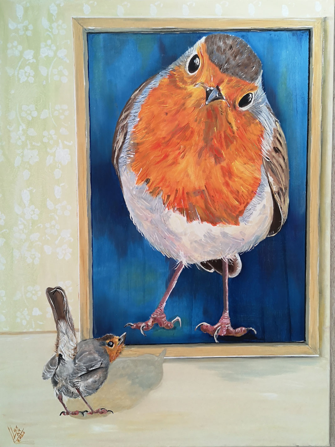 10. Giant robin "Who is looking to who"120x80 cm