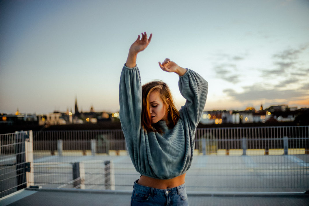 Fotoshooting auf einem Oldenburger Parkhausdach