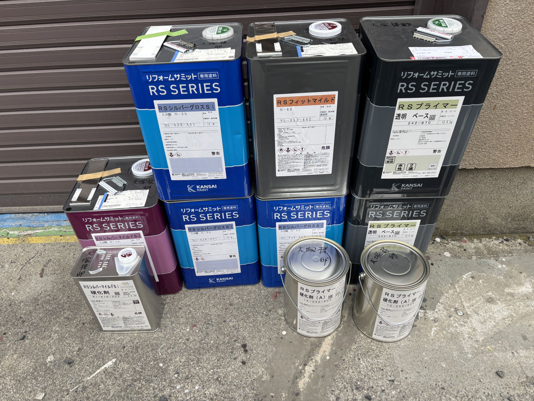 関西ペイント リフォームサミット専用塗料 住宅塗装にて使用する塗料が入荷