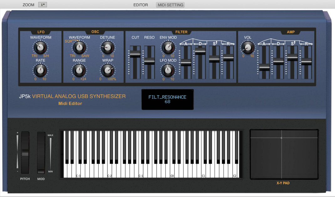 JP-5k Editor - For Synthworks virtual analogue synthesiser module
