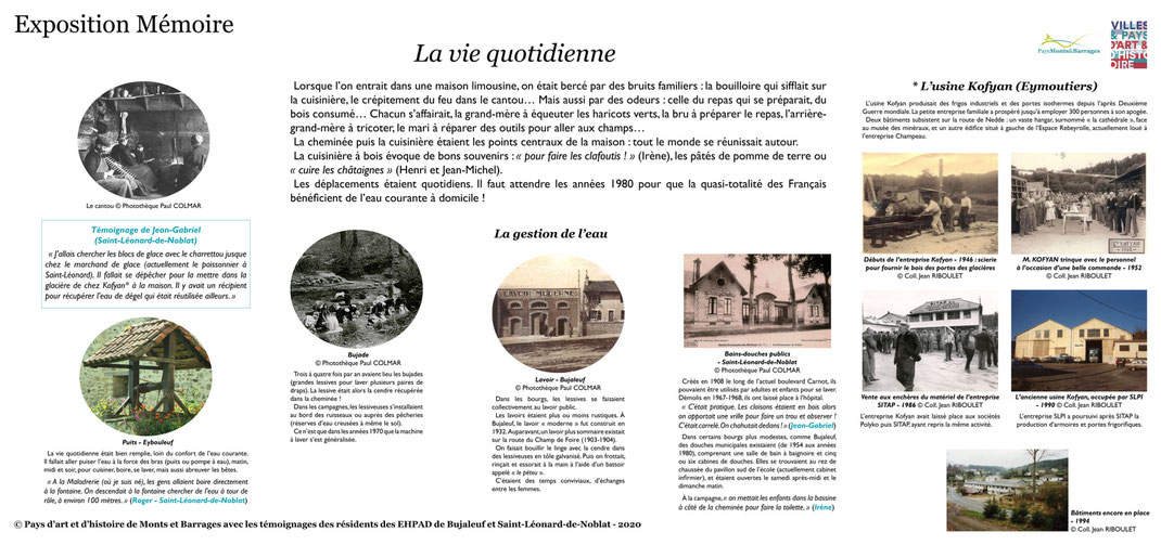 Exposition mémoire résidents EHPAD saint léonard de noblat bujaleuf alzheimer souvenirs transmission vie vécu pays d'art et d'histoire de monts et barrages pays monts et barrages