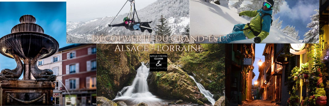 Appart hotel glam88 vacances spa vosges, activités ski et tyrolienne, découverte du patrimoine et la nature entre forêt, lac et cascades 