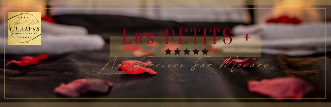 Bannière page tarif et options du glam88 - services additionnels de luxe pour week-end en gîte spa privé dans les Vosges