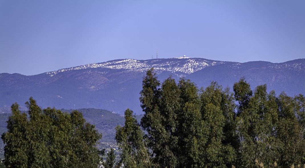 Blick von View from Fasouri Wetlands to Mount Olympos - ca. 35 km Distance