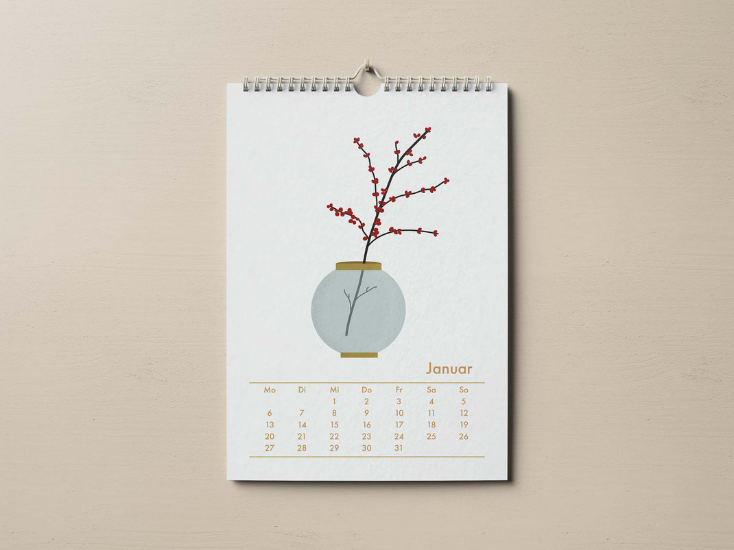 calendar botanical illustrations