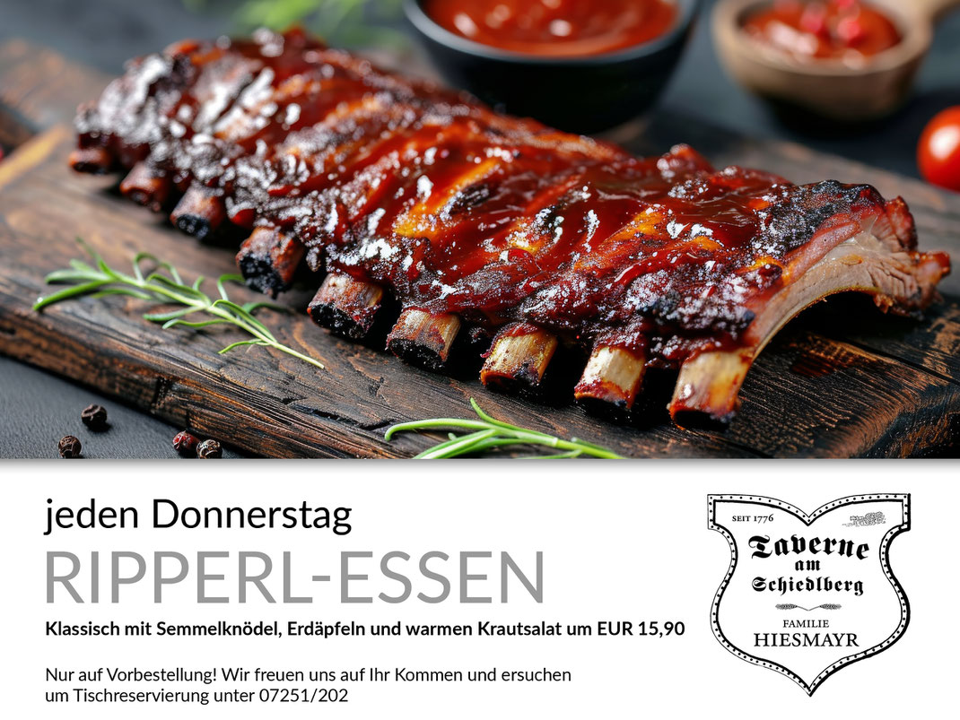 Ripperl-Essen Gasthaus Hiesmayr