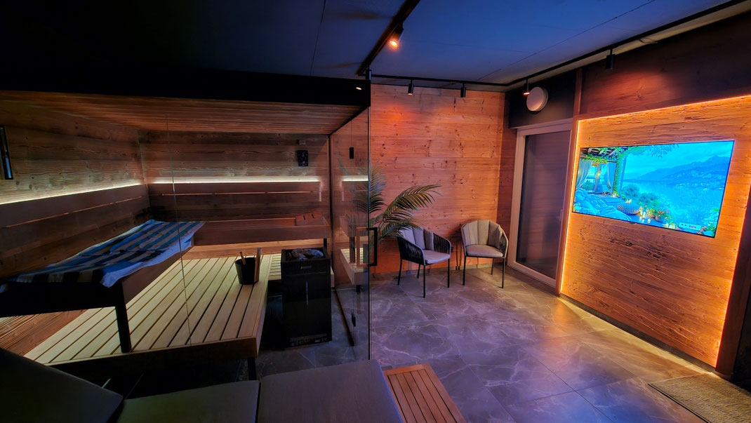 Thermo-Fichte Holz Sauna formstabil Nut-Feder