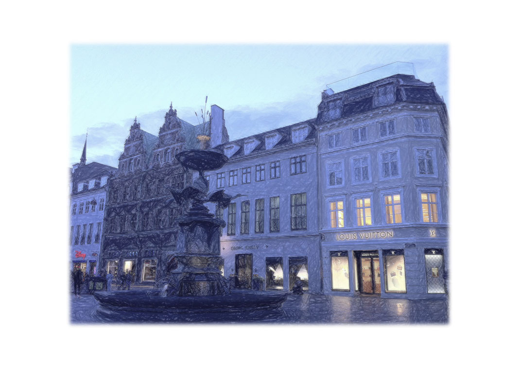 Royal Copenhagen | Panorama & Marken-Architektur | Flagship-Store LOUIS VUITTON | Illustration M. Heilmann