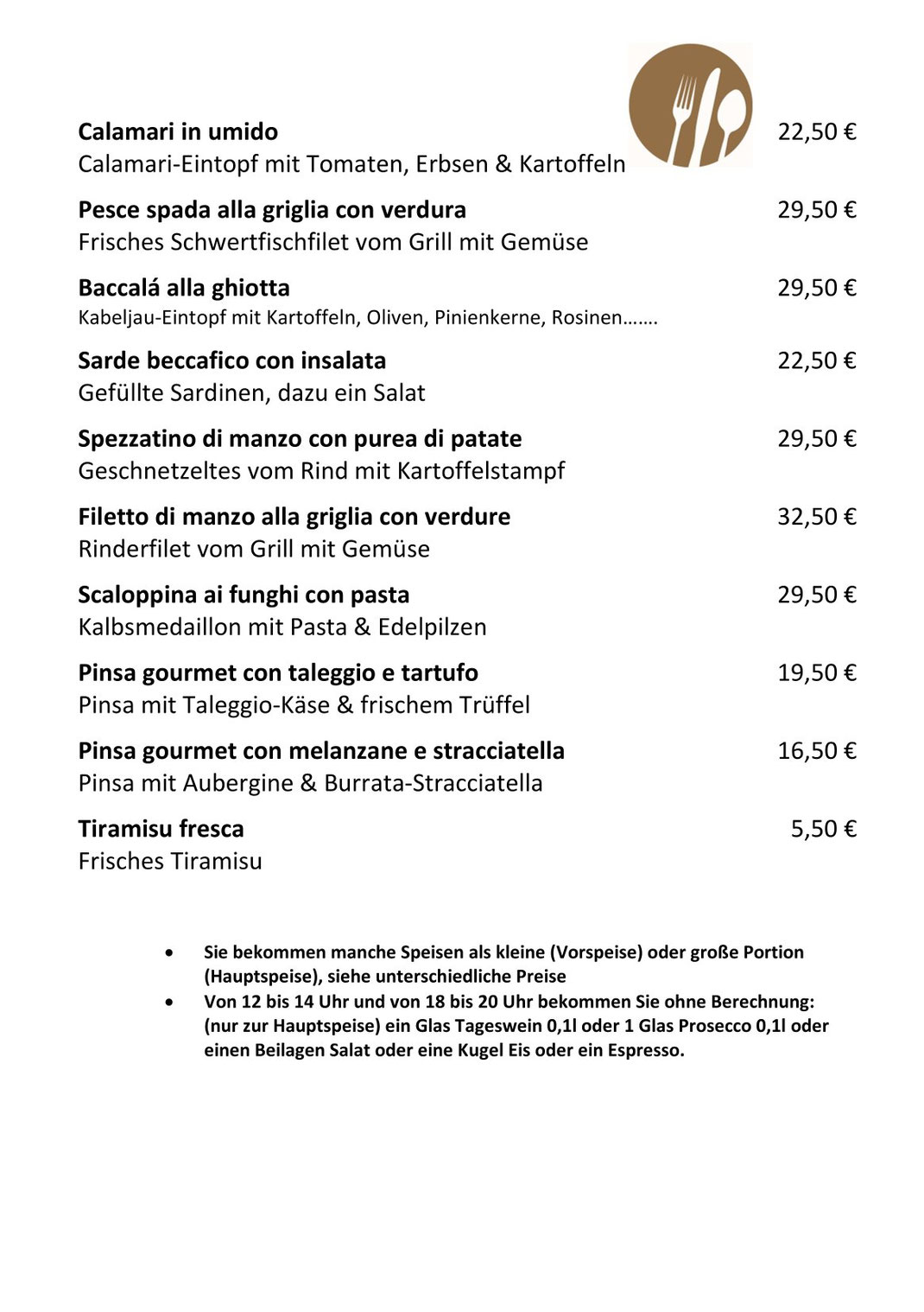 Adoro Gusto Kirchheim Teck - Aktuelle Tagesgerichte - Tageskarte - Mittagstisch