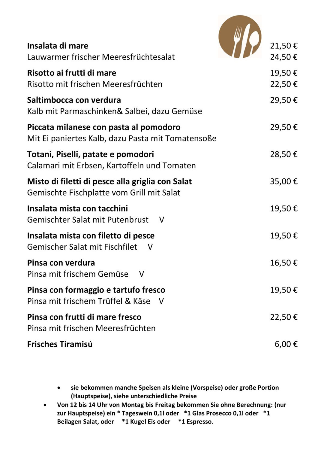 Adoro Gusto Kirchheim Teck - Aktuelle Tagesgerichte - Tageskarte - Mittagstisch
