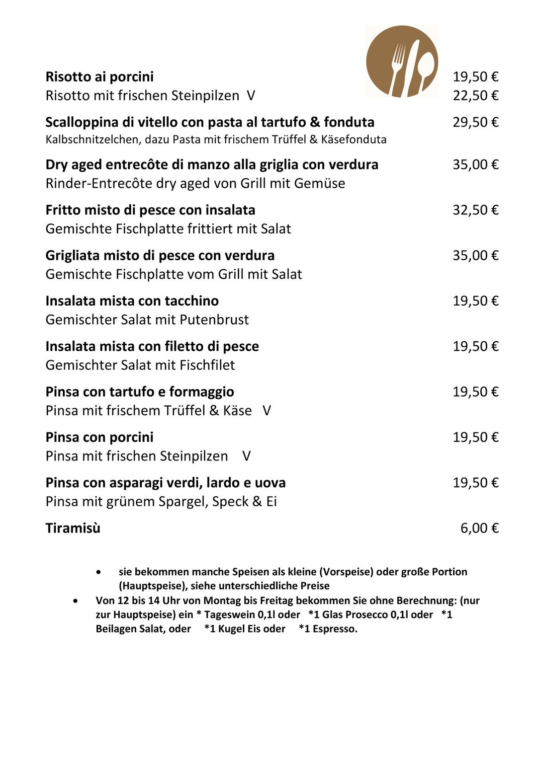 Adoro Gusto Kirchheim Teck - Aktuelle Tagesgerichte - Tageskarte - Mittagstisch