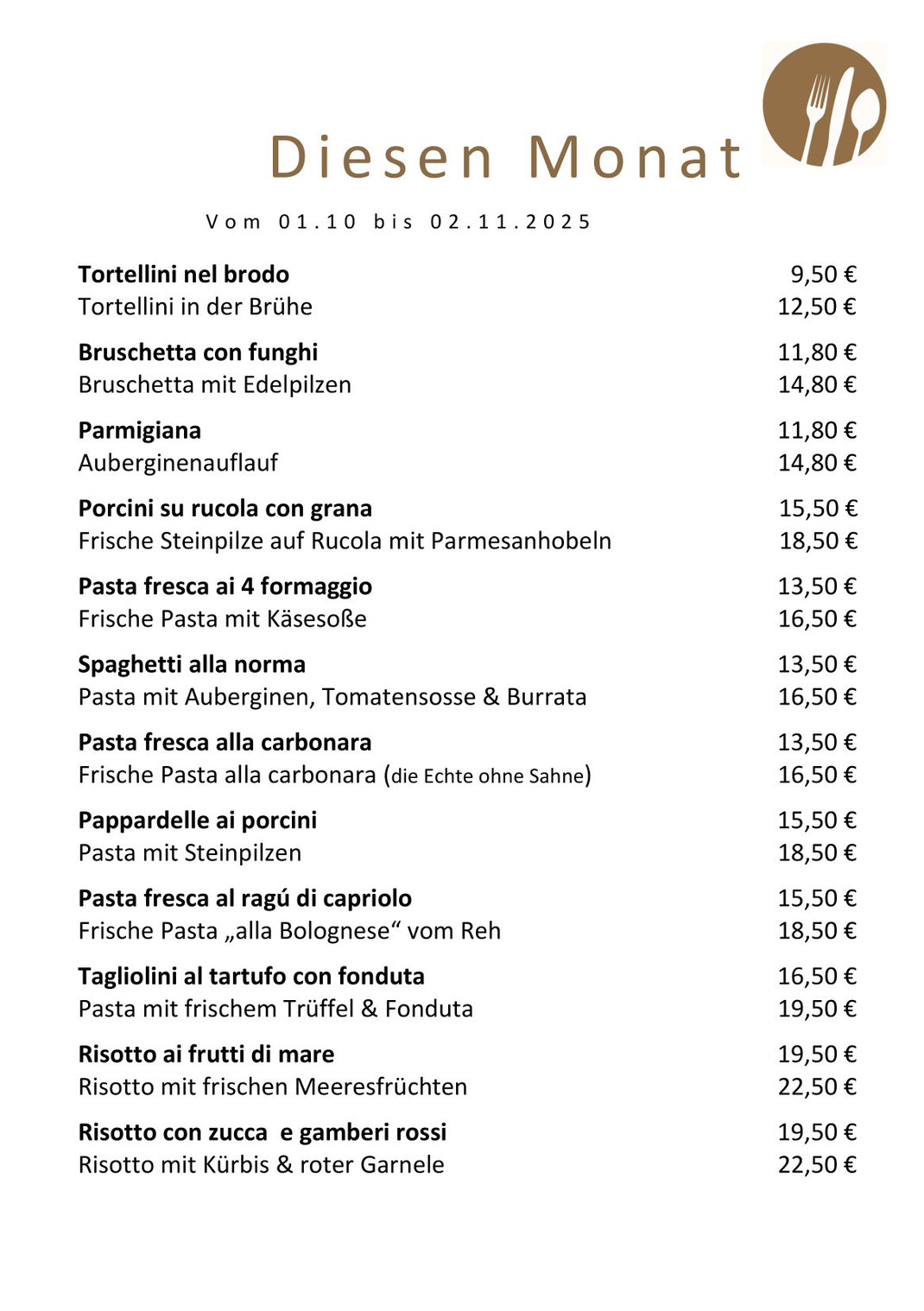Adoro Gusto Kirchheim Teck - Aktuelle Tagesgerichte - Tageskarte - Mittagstisch