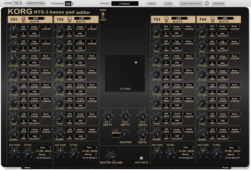 KORG NTS-3 kaoss pad Editor