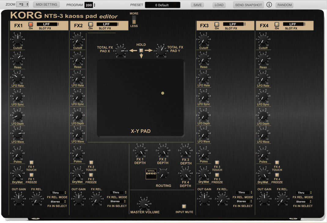 KORG NTS-3 kaoss pad Editor