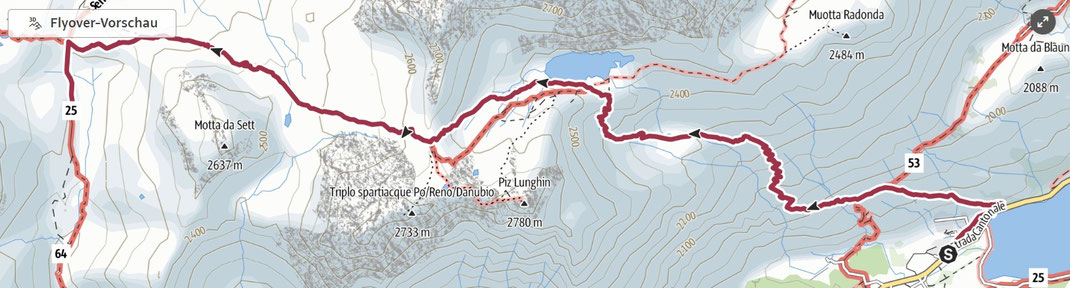 Vanaf de Maloja in het Engadin naar de Septimerhütte
