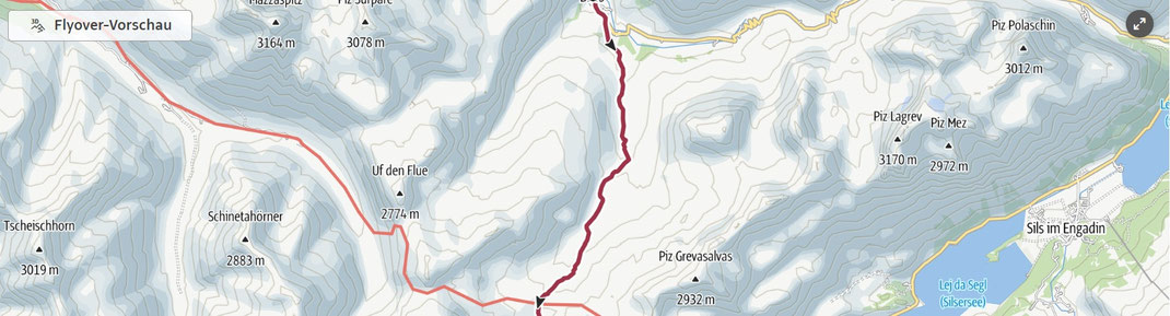 Vanaf Bivio aan de Julierpass naar de Septimerhütte