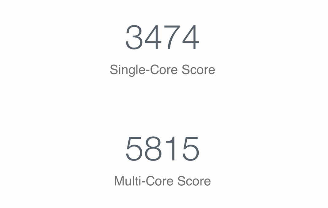 Geekbench Test auf meinem iPhone nach dem Spectre/Meltdown Update