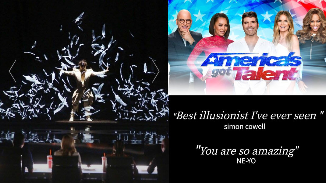 America's Got Talentで羽のイリュージョンを披露するHARA Simon Cowellから『Best illusionist I've ever seen』と評価