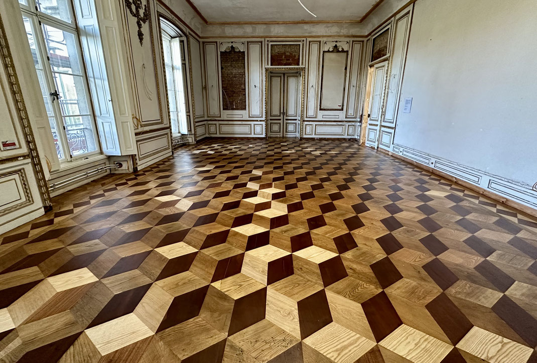 Tafelparkettboden Raum 124 nach der Restaurierung im Schloss Ludwigslust | Foto: Aileen Fehse
