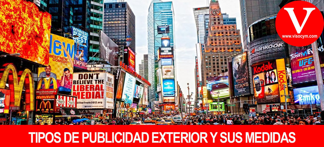 Diferentes tipos de publicidad exterior y sus medidas