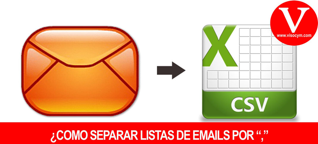 Como separar lista de correos electrónicos por coma "," en excel o word