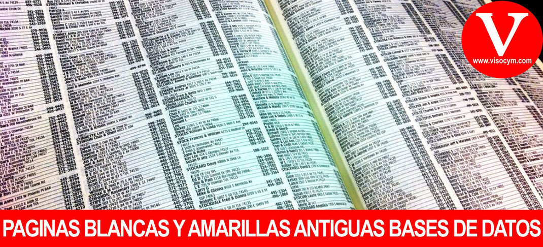 Paginas blancas y paginas amarillas las antiguas bases de datos