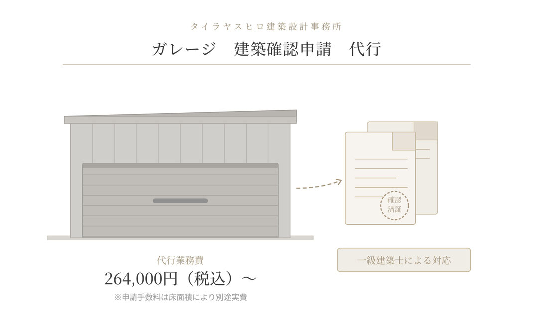 ガレージ 建築確認申請 代行｜タイラヤスヒロ建築設計事務所