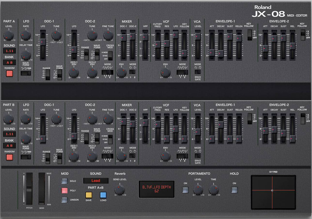 JX-08 Editor VST and Standalone