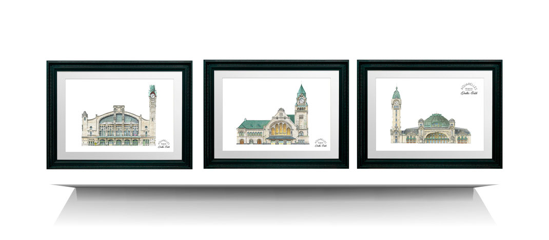 gare, sncf, gare SNCF, gare limoges, gare metz, gare rouen, aquarelle gare, dessin gare, illustration gare, chemin de fer, aquarelle, dorothee piatek, monuments de france, architecture, voyage, tourisme, voyager en train, train