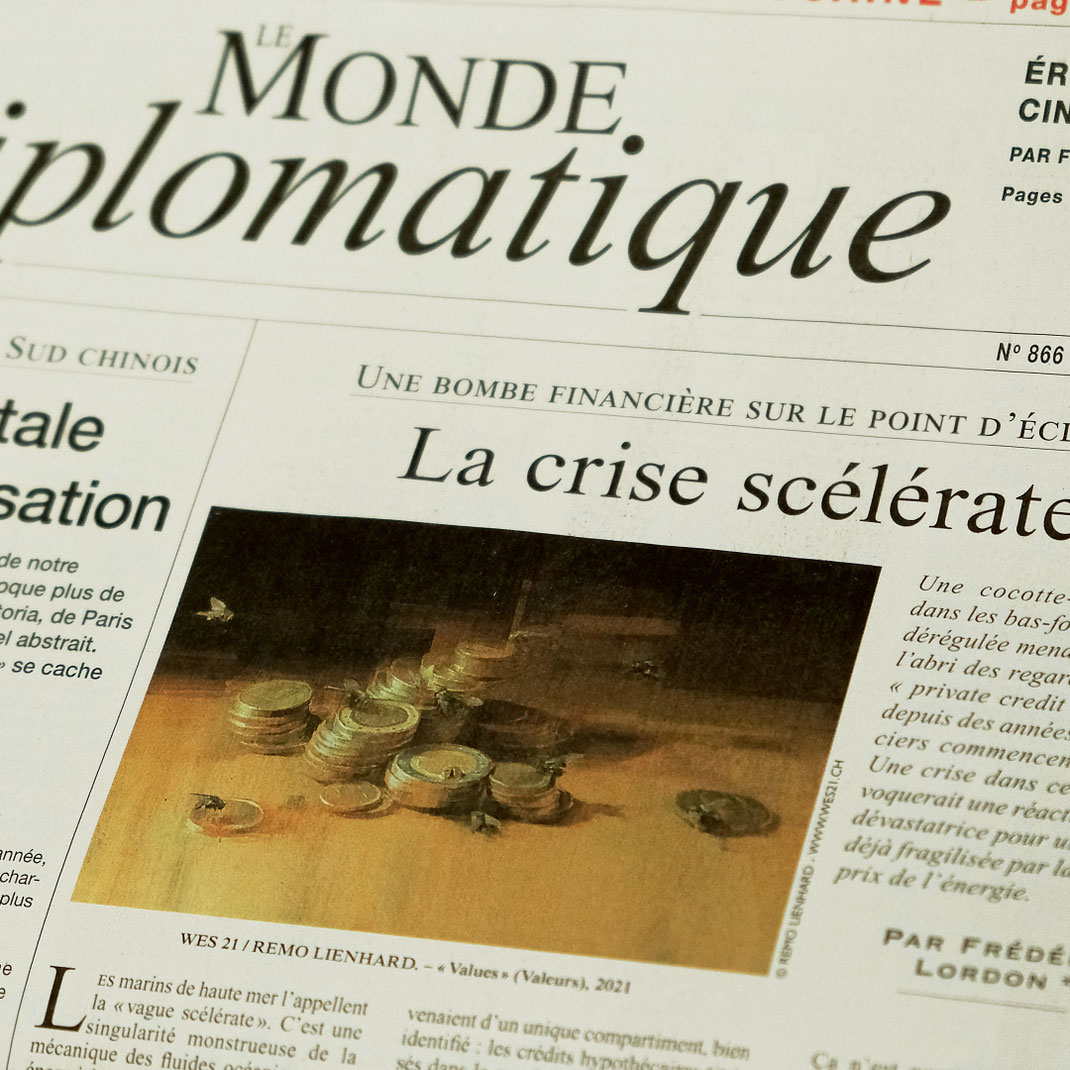 LE MONDE DIPLOMATIQUE / WES 21 / Remo Lienhard / Schwarzmaler / contemporary artwork / original painting / copyright / all rights belong to the artist