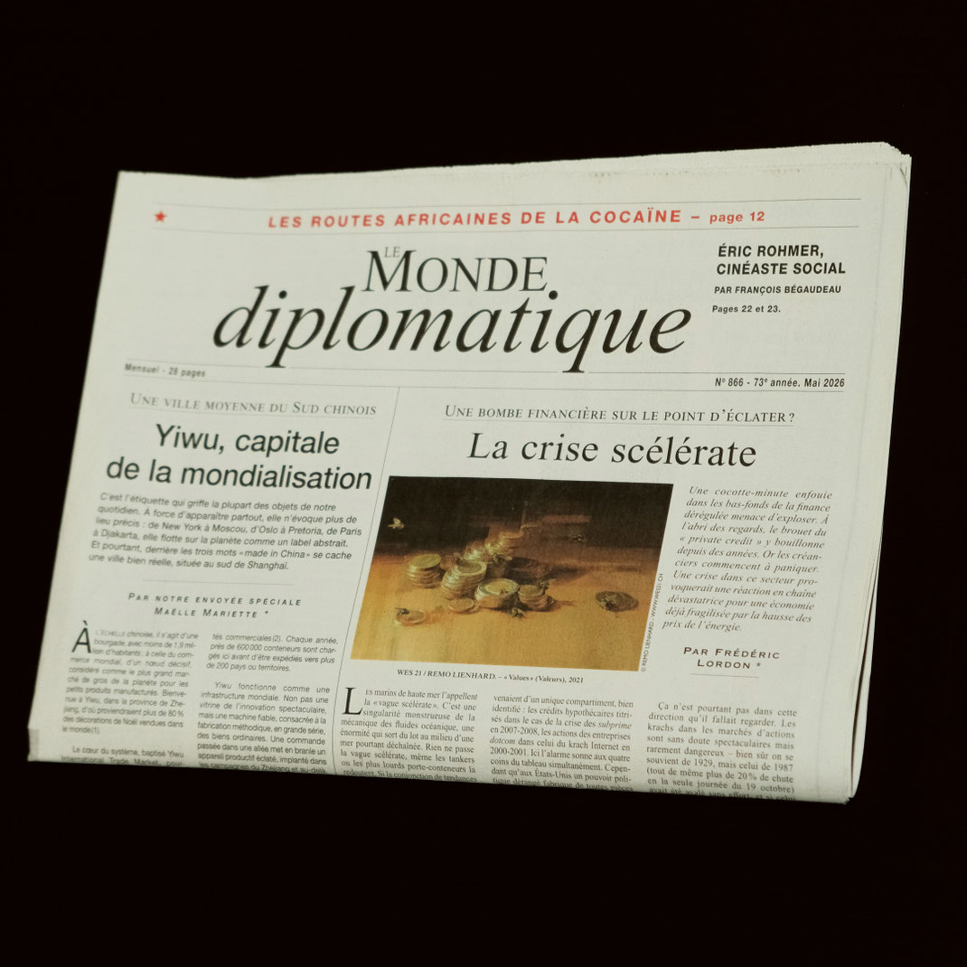 LE MONDE DIPLOMATIQUE / WES 21 / Remo Lienhard / Schwarzmaler / contemporary artwork / original painting / copyright / all rights belong to the artist