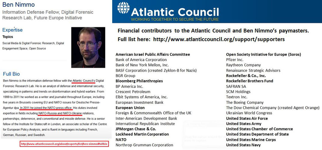 Ben Nimmo - Atlantic Council "analyst" - Paymasters