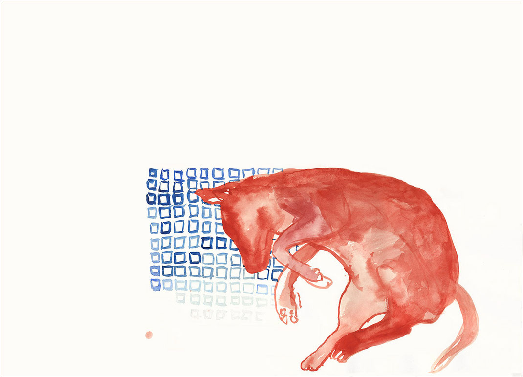 Red Dog, 2010, Aquarell auf Papier, 59,4 x 42 cm 