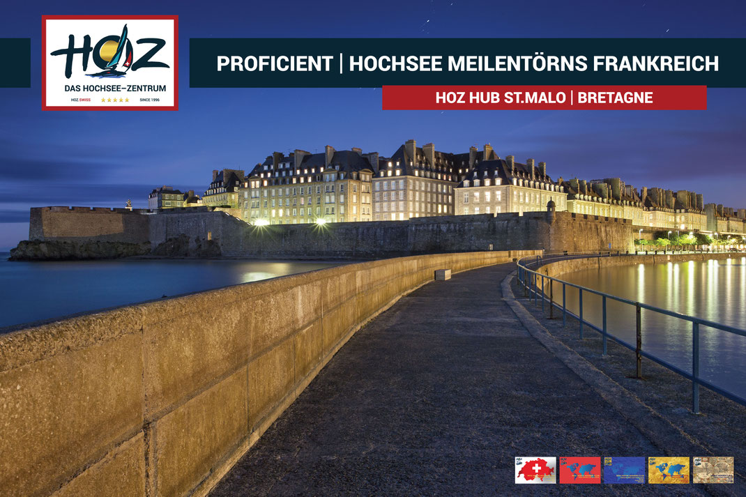 HOZ HOCHSEEZENTRUM | HUB St.Malo | Segeltoern Bretagne | Meilen fuer den Hochseeschein | www.hoz.swiss