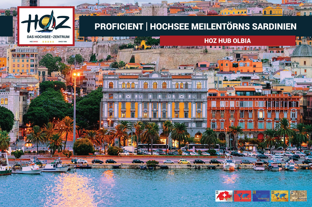HOZ HOCHSEEZENTRUM | HUB Sardinien | Segeltoern Sardinien | Meilen fuer den Hochseeschein | www.hoz.swiss