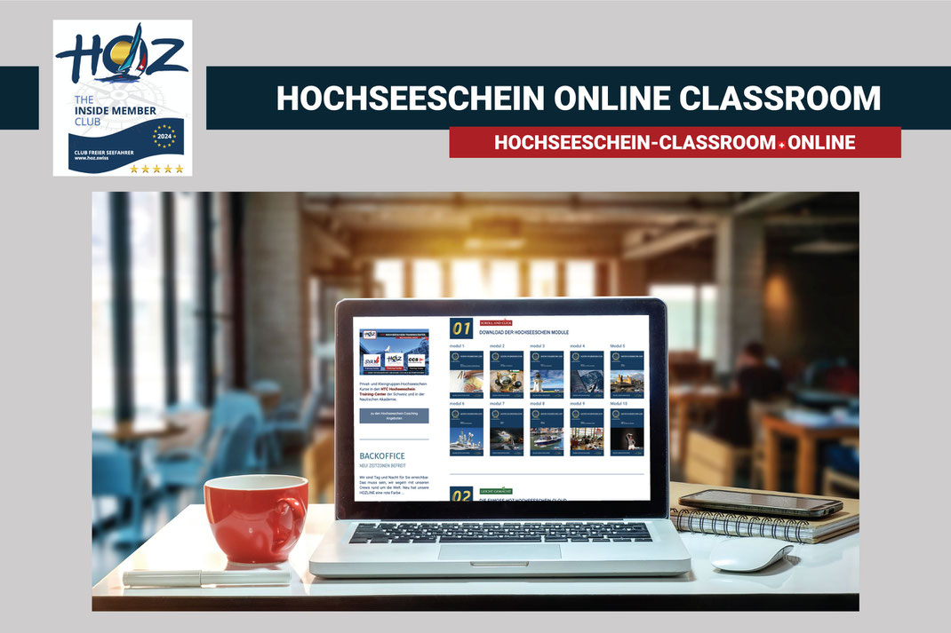 HOZ Hochseeschein Online Classroom mit digitalen Lernmodulen für die Prüfungsvorbereitung zuhause: Flexibel, interaktiv und professionell begleitet.
