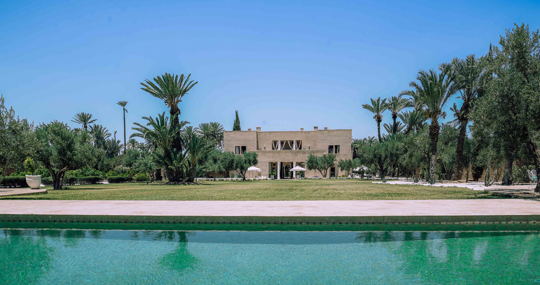 Location Villa 4 chambres Marrakech Palmeraie avec Hammam, piscine chauffée