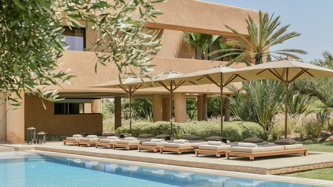 Magnifique villa à louer Palmeraie Marrakech pour 12 personnes avec piscine chauffée