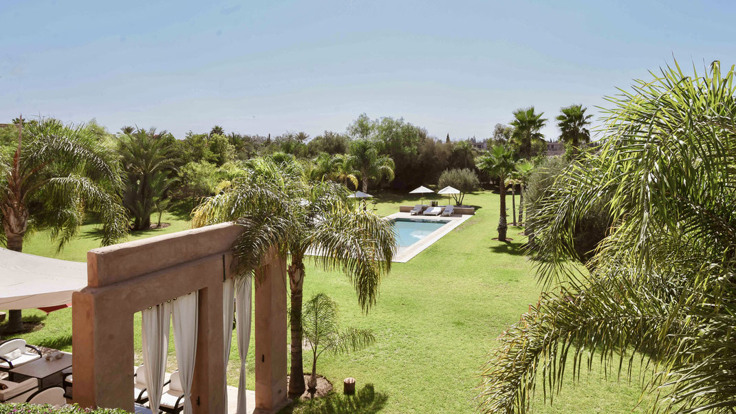 Location Marrakech Villa 6 chambres à partir de 900€ la nuit · Piscine chauffée · Personnel inclus