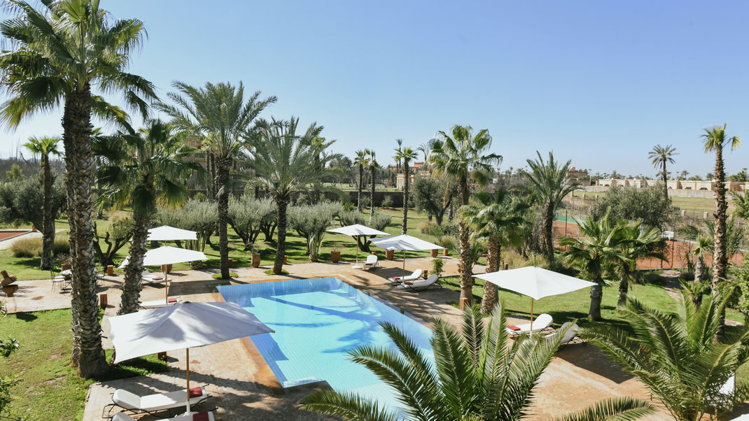 Location villa avec 5 chambres à Marrakech avec Spa et tennis privé 