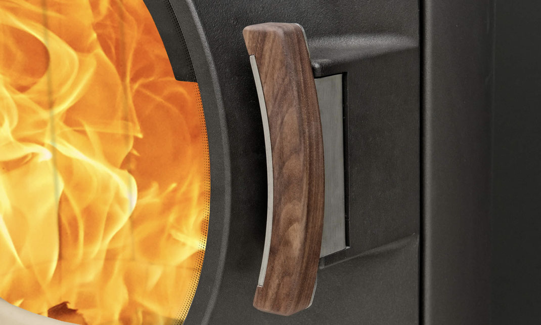 Poêle bois feu poignée fonte