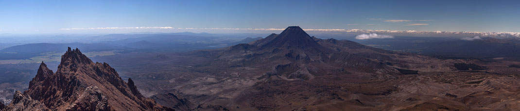 Vulcano Summit in the Tongariro National Park, New Zealand, Panorama, 3000x646px