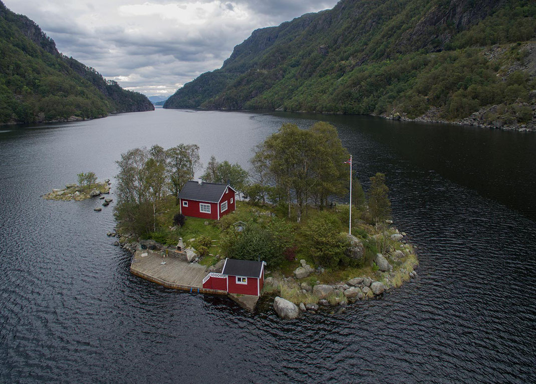 Norway Solitaire Traditional Wood House on an Island, Lovrafjorden, Dji Phantom, Drone, 1280x916px