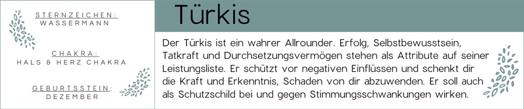 Türkis Armband - Edelstein Logo mit Banner und Text 