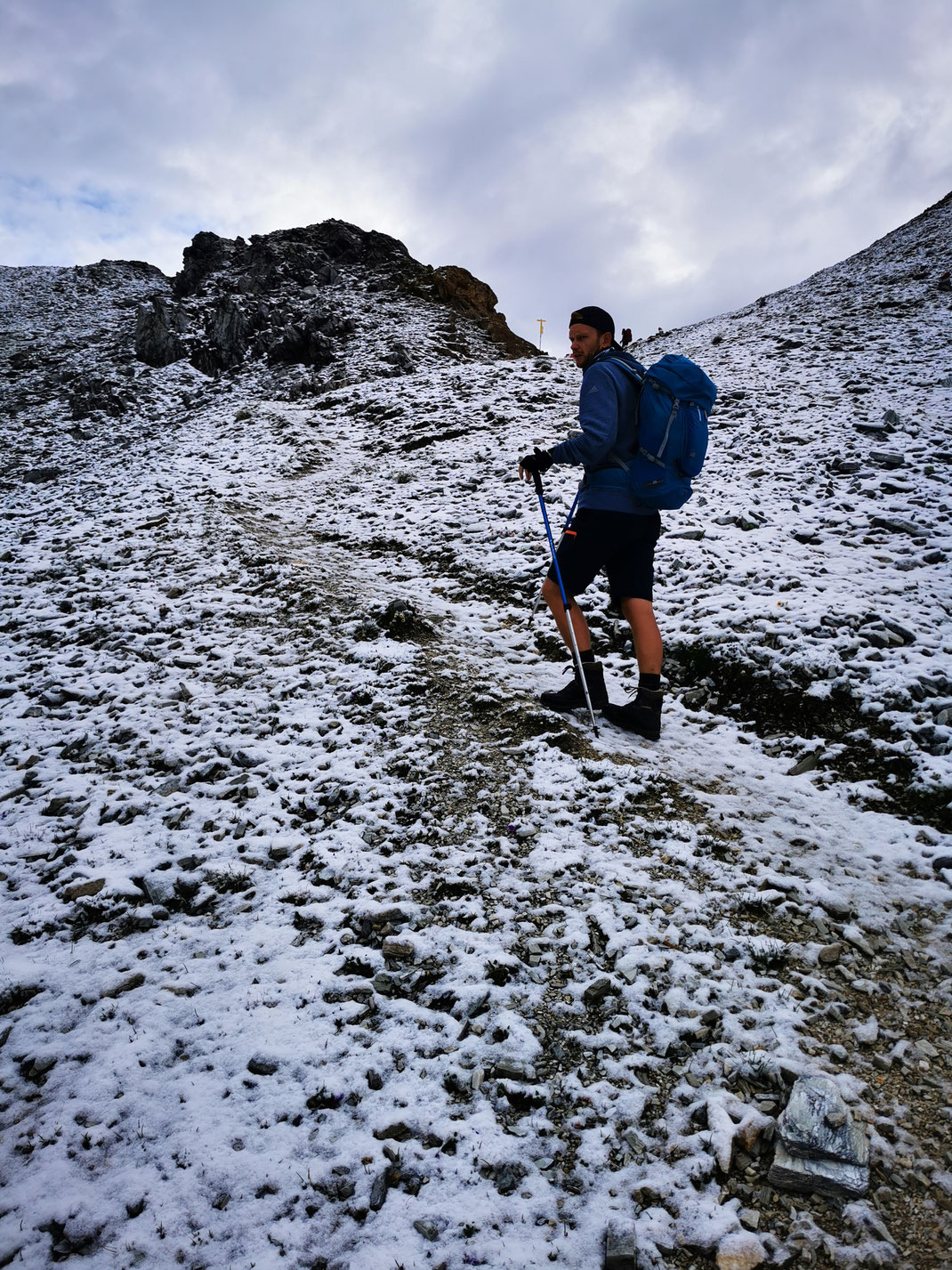 Frischer Neuschnee kurz vor der Roten Lenke