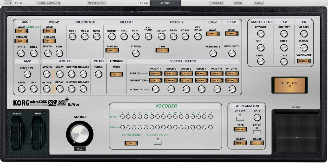 Korg MicroKorg XL and XL+ "MIDI EDITOR"/ CONTROLLER, VST and Standalone