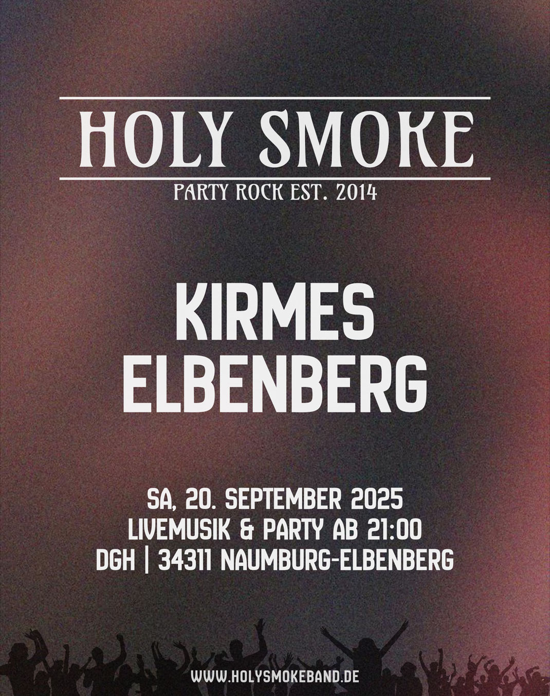 Kirmes Elbenberg 2025 Partyband Coverband Rockband Holy Smoke Nordhessen