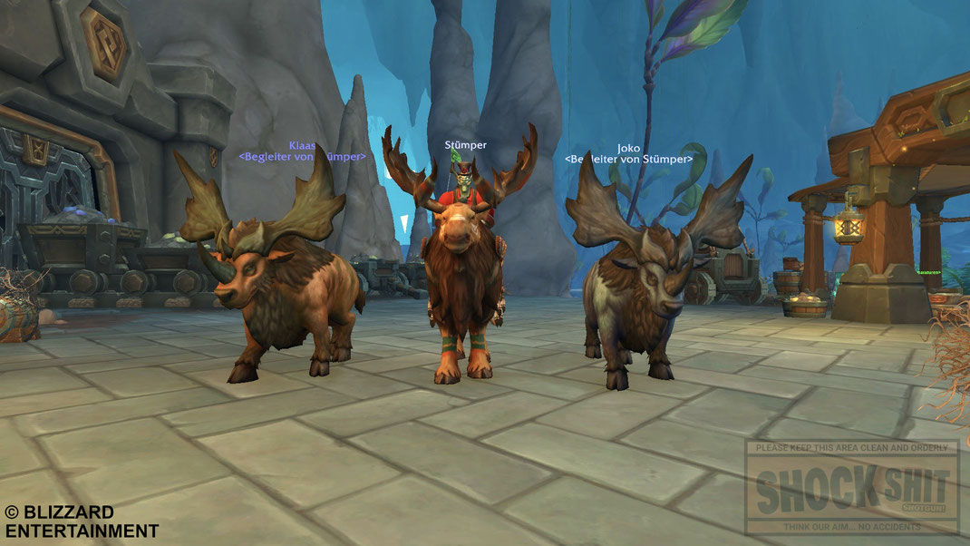world of warcraft: Jäger Stümper (Tierherrschaft) und seine zwei Begleiter in den Schallenden Tiefen